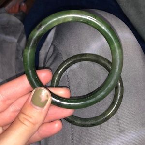 Green Jade Bangle bracelets made of natural stone
